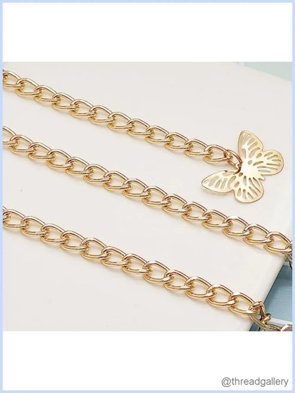 Multi-Layer Butterfly Waist Chain Retro Hollowed Out Body Chain Alloy